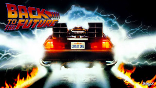 Back to the future flaming - the back of the car free wallpaper