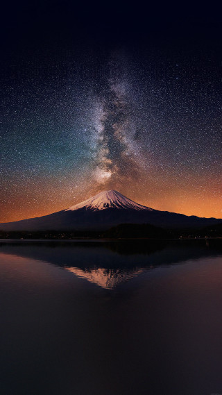 Mountain lake stars reflection sky - free mountains wallpaper for mobile