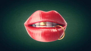 Human mouth gold ring green - a gold ring free wallpaper