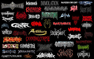Metal bands logos black background - metal free wallpaper