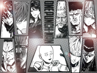 Anime characters black white bunch - temporary art free wallpaper