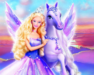 Fairy blonde horse wings magic - a white horse free wallpaper