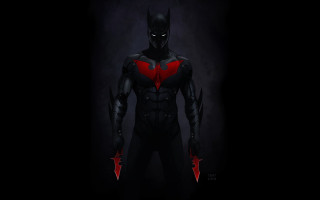 Batman red eyes black suit 2 - a batman character free wallpaper