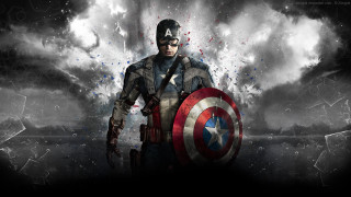 Captain america costume shield cloudy - a man in a captain america costume holding free wallpaper for desktop