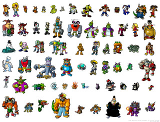 Cartoon characters bunch different image - 2 d sprite free wallpaper for desktop
