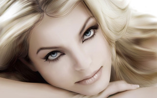 Woman blonde hair blue eyes 4 - shaded free wallpaper for desktop