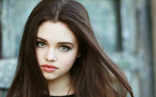 Woman long brown hair blue - long brown hair free wallpaper