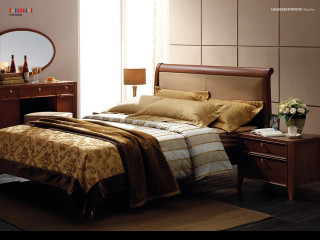 Bedroom with bed interior design 25 - dresser free wallpaper