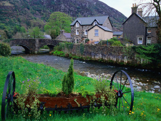 River lush countryside stone bridge - a lush green countryside next free wallpaper