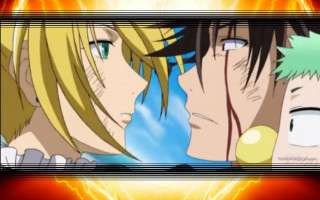 Anime kiss fire lightning red - a fire background free wallpaper for desktop