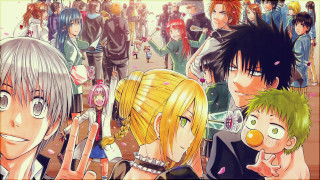 Anime characters crowd faces close - a crowd of people free wallpaper