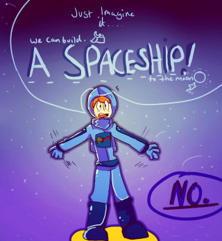 Cartoon character yellow object thought - free space wallpaper for tablet