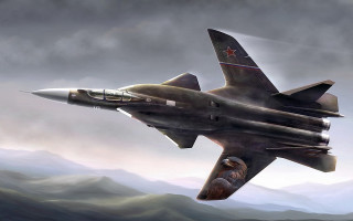 Fighter jet cloudy sky mountains - the side of the jet free wallpaper