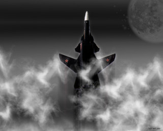Jet flying full moon clouds - a jet free wallpaper for desktop