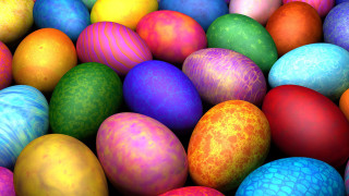 Colorful eggs pile table top - a pile together free wallpaper