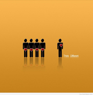 Group of people with hearts - free minimalism wallpaper for tablet