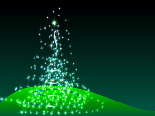 Green christmas tree stars hill - a green hill free wallpaper