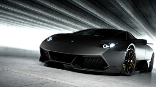 Black sports car tunnel lights - a black hood free wallpaper