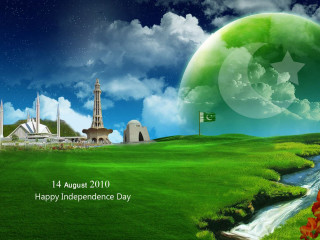 Green landscape flag star river - a green landscape free wallpaper