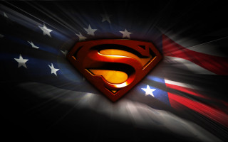 Superman logo american flag spotlight 2 - a superman logo free wallpaper for desktop