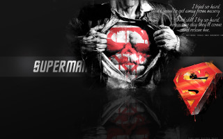 Man holding superman symbol red - heroic free wallpaper for desktop