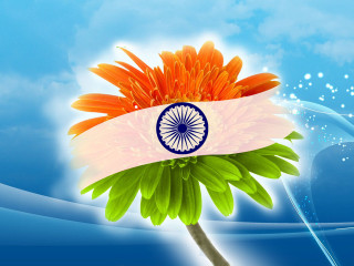 Flower flag sky water droplets - processed free wallpaper