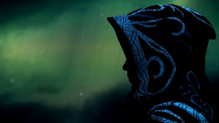 Black blue tie green lights - a green light in the background free wallpaper