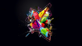 Colorful abstract design black background 10 - a colorful abstract design free wallpaper