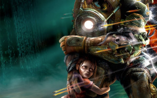 Couple people water robot man - biopunk free wallpaper for desktop