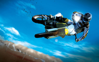 Man dirt bike air trick - a trick in the air free wallpaper