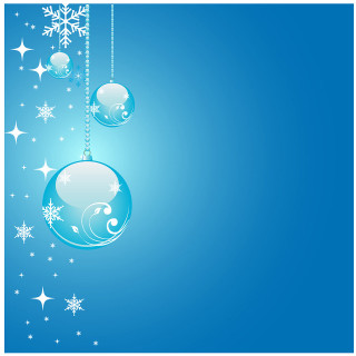 Blue christmas background snowflakes baubles - free christmas wallpaper for tablet
