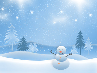 Snowman snowfall christmas aurora reindeer - a snowman free wallpaper
