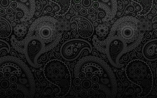 Black white paisley wallpaper pattern - black background free wallpaper for desktop