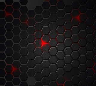 Dark background red lights hexagonal - free gaming wallpaper for tablet