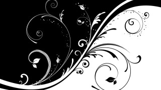 Black white floral design swirls - vector curve free wallpaper