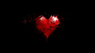 Heart black background red paint - digital art free wallpaper