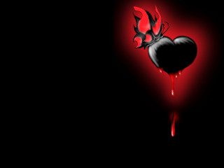 Heart demon face blood dripping - a demon face free wallpaper