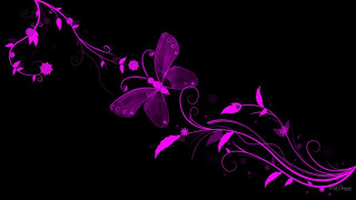 Purple flower butterfly gothic border 2 - a purple flower free wallpaper