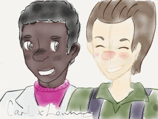 Smiling people drawing happy faces - a sketch free wallpaper