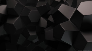 Black background cubes different sizes 4 - geometric abstract art free wallpaper for desktop