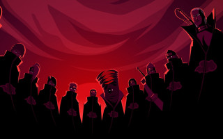 Group red background red sky - asaf hanuka free wallpaper