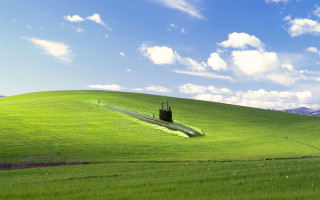 Green field small tower blue 2 - ultra realistic digital art free wallpaper