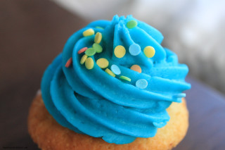 Blue frosted cupcake sprinkles plate - sprinkle free wallpaper