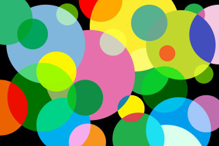 Colorful circles black background white 2 - free abstract wallpaper