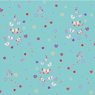 Blue background hearts butterflies sky - high detail 8 k free wallpaper for tablet