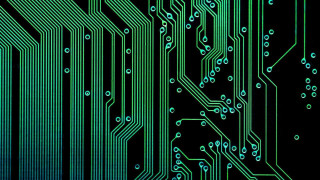 Circuit board green blue dots - dot free wallpaper for desktop