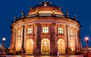 Building dome clock tower night - architecture free wallpaper