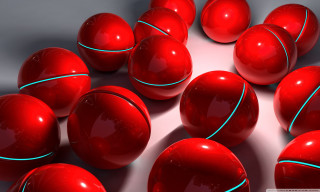 Red balls blue line white - a group free wallpaper