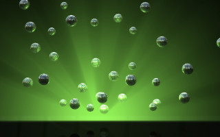 Green background shiny balls different - a row free wallpaper