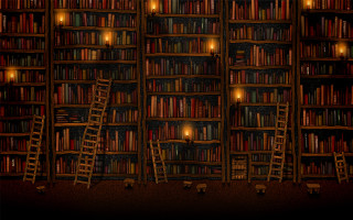 Books ladder candles lights cozy 2 - candle free wallpaper